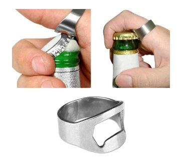2 x Finger Ring Bottle Opener Silver